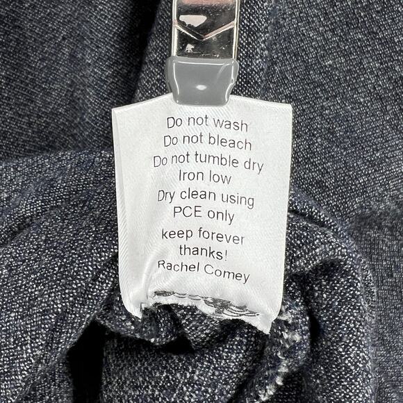 RACHEL COMEY Frances Top Womens 2 Navy Clarion Textured Wrap Long Sleeve Blouse - Picture 13 of 16